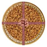 Sindhi Dry Fruits Gift Pack Containing Almonds in a Fancy Decorative Tray, 600 Grams Net Material, Weight of Tray Not Included, Ideal for Gifting, Get Together, Festivals and Achievements