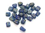 Astroghar Blue Lapis Lazuli Stone Tumbled Elder Futhark Rune Stones Set
