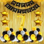 FANEX Solid Paper Happy Birthday Decoration Banner, Balloon and Fringe Curtain Set (Pack of 108)