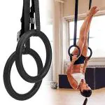 Shopeleven Gymnastics Rings, 1000 lbs Capacity with 14.5ft Adjustable Buckle Straps for Cross Fitness Functional Training for Home Gym Full Body Workout