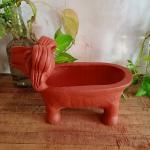 Prosperity Terracotta Handmade/Handcrafted Earthenware Dachshund Dog Planter Use for Home Décor, Kitchen Décor, Indoor & Outdoor, Balcony, Garden