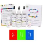 Kadam Skin Friendly Kadam Tie Dye Kit #8 Rgb With Dye Activator And Colour Fixer Included, Cold Fabric Dyeing Combo 08 Rgb - Solid Red, Parrot Green, Cobalt