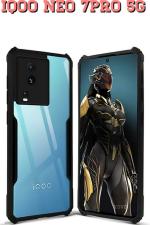 XOVO Back Cover for IQOO NEO 7 Pro 5G, iQOO Neo 7 Pro 5G (Transparent, Dual Protection, Pack of 1)