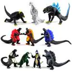 Patpat Godzilla Action Figures Soft Touch Vinyl PVC Dinosaur Toys Monster Toy 10 Pieces 57cm Multicolor