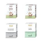 WON AYURVEDA BABY Bathing Bar, Charcoal, Neem Soap - Pack Of 4