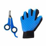 Emily Pets Pack 2 Combo Pet Grooming- Pet Nail Cutter, Pet Bathing Glove For Pets, Dog and Cats, Rabbit (Blue)