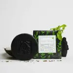 The Bubbles Bath Co. Charcoal & Green Tea Soap with Activated Coconut, Spearmint - Deep Cleansing (4-Pack, 100g Each)