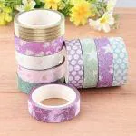 Etipl Glitter Tape Decorative Adhesive Designer Tape (10 Roll) Set Of (3) Multicolour Glitter Tape