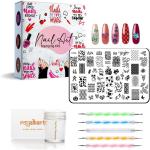 Royalkart Nail Art Stamping Kit Jumbo Image Plate With Soft Nail Silicon Stamper & Scraper