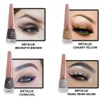 Looks United New Fashion Shimmer Glitter Metallic Eyeliner (Metallic Brunette Brown, Metallic Canary Yellow, Metallic Charcoal, Metallic Pearl River Silver)Pack Of 4