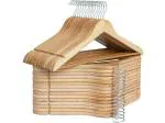 ROCKFIELD StorageWorks Wooden Coat Hanger, Wood Clothes Hangers 30 Pack, Natural Wood Color, Natural Wood Hangers for Coats, Shirts, Jackets, Pants, Suits