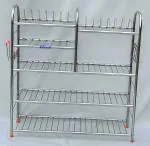 TSW Stainless Steel Round Pipe Stand Utensil Kitchen Rack,Silver
