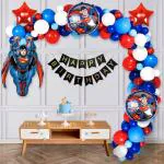 SPECIALYOU.IN Superman Birthday Decorations items for Boy, Avengers Theme Birthday Decoration for Boys with Red & blue balloons for Decoration, Birthday Balloons for Decoration, foil balloons - 44 pcs