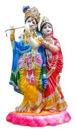 Atut Multicolor Polyvinyl Chloride Radha Krishna Idol, 33 Cm