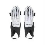 Vector X White and Black Synthetic Shinguard with Ankle Adjustable (Medium)