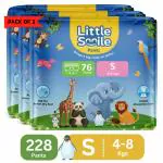 LittleSmile Better Dry Feel Baby Diaper Pants | Small | Pack of 3 | - S (228 Pieces)
