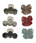 Samyak 6 Pcs Hair Claw Clips Sparkled Shiny Butterfly Hair Clips Clutcher For Girls Women Hair Accessories Set