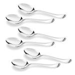 Sumeet Silver Stainless Steel Spoon - 6 Pieces (Pack Of 1)