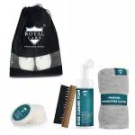 ROYAL CARE PROFESSIONAL PREMIUM SILICONE FOAM CLEANER KIT for Shoe |SFOAM 150 ML + 1 BRUSH + SHINE SPONGE + SHINE SPONGE + SHOE BAG BLACK | Works on Leather, Whites, Nubuck, Golf Shoes, Basketball Shoes, Boots, Sandals