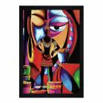 Chaque Decor Abstract Tribal Art Texture Paper Framed Art Print 19.25 Inches X 13.25 Inches,Perfect for Home Decor, For Living Room, Bed room, Office, Hotel,wall decoration