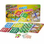 Kids Mandi Three in One Family Board Game | Ludo, Snake and Ladder and Business Trade Games Set for Kids and Family | 2 - 4 Players - Age 3 Years and Above