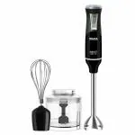 INALSA Robot Inox 750CS, 750W Hand Blender with Powerful Super Silent DC Motor| Chopper & Whisker|Variable Speed & Turbo Function| Detachable Stem, Black/Silver
