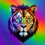 Love Creation A4 Size poster print for creative wall art- galactic-animal-kingdom-graffiti-print-6397(Non Sticker)