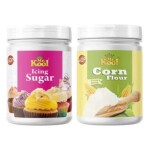 Mr. Kool Natural Corn Flour 400gm Jar and Icing Sugar Powder 400gm Jar for Baking Combo
