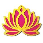 JRM Sunshine Lasers Acrylic Pink, Golden Decoration Lotus - 4 Inch