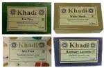 Khadi Herbal Tea Tree, White Musk, Mix Fruit, Rosemary Lavender Soap, 125 Gm Each (Pack Of 4)