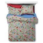 Homemax Flowerist Pista Green Printed Microfiber Jumbo King Size Bedsheet with 2 Pillow Covers (275x275 cm)