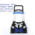 Hefty heavy duty fully foldable aluminum trolley 200kg