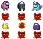 Festiko 24 Pcs Among Us Cupcake Toppers, Among Us Happy Birthday Party Supplies Cupcake Decorations For Among Us Fans Birthday Party