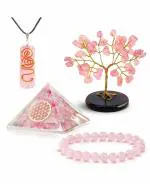 Reikved Rose Quartz Healing Crystals Set Kit Crystal Tree Good Luck Bracelet Orgone Pyramid Chakra Pendant (Pack Of 399)