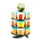 Upsilon - 360 degree Revolving Spice Rack, Masala Rack, Spice Container, Masala Container, Spice Box, Masala Box, Spice Jar, Masala Jar (BLUE - 18)