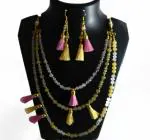 JAYA VISION ENTERPRISES Gem stone Rose quartz beads Fancy Necklace