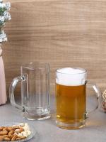 Smartserve Nicol Beer Glass Mug Set, 500ml, Set of 2, Transparent