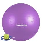 Strauss Light Purple Rubber Anti Burst Gym Ball With Foot Pump 65 Cm