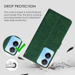 Casotec Premium Leather Kickstand Wallet Flip Case Cover with Magnetic Closure for Vivo T2x 5G - Green