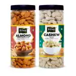 Kesu Nuttz Almond & Cashew 100%Natural Premium Combo Pack (250x2) 500gm