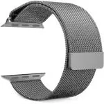 RUPELIK (Chain iWatch 44mm Black) Stainless Steel Megnatic iWatch Strap Series Ultra, Series 8,7,6,5,4,3,2,1/SE Compatible For Strap 49mm/45mm/44mm/42mm Smart Watch Strap (Black)