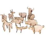 Mini Leaves Multicolor Wood 3D Animals Puzzles 36 months (Pack of 12)