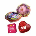 Haldiram's Nagpur Assorted Chocolate Tokani ( Medium ) With Heart shaped gift box and greeting card