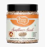 Green Crop Sunflower Seeds for Eating 500gm - Rich in Protein & Fiber, Healthy Seeds [Jar Pack]