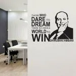 Lanstick Vinyl Multicolor Dhirubhai Ambani Dream To Win Quotes Self Adhesive Wall Sticker 24 inch