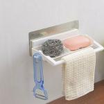 KRETIX Bathroom Towel Bar Plastic Water Bottle Storage Rack (Small, White) 1Pcs