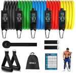 Hykes Unbreakable Pull Up Resistance Bands Multicolor - 11 pc