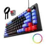 Kreo Hive Anti-ghosting Gaming Keyboard | 75% Tenkeyless Wired Mechanical Keyboard with RGB LED Backlight Red Switches & 3 Colour Key Caps | Detachable USB C Cable BP (RGB Backlight, Red Switch)