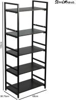 Steelmanic Black Iron and Wood Microwave Oven Rack