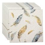 TAYLORED HOME Wallpaper - Self Adhesive Feather Print PE Foam 3D Wall Stickers/DIY Wallpaper for Home Hotel Living Room Bedroom & Café (White Pack of 20 Sheet (106 Sq. Ft.))